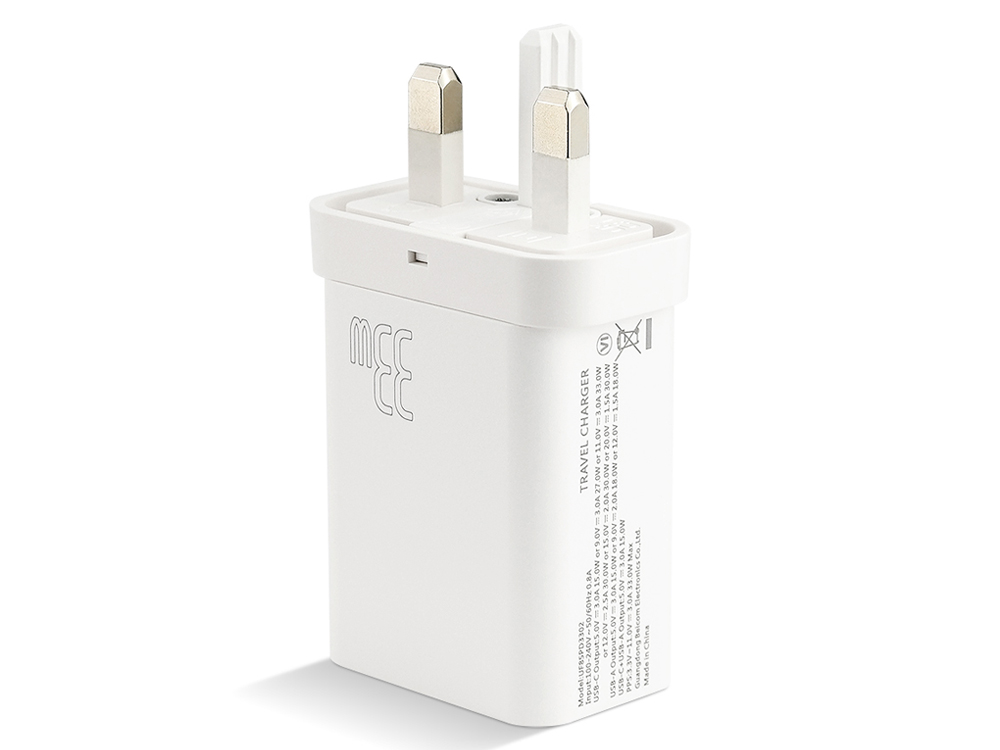 UF85PD3302 PD33W双口英规礼盒套装11V3A家用充电器手机快充USB+Type-C充电线