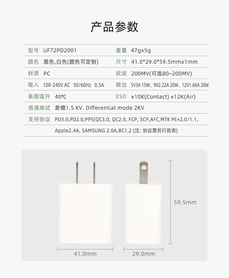 PD20W 美规快充